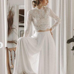 Ivory Two-piece Wedding Dress - Size 2